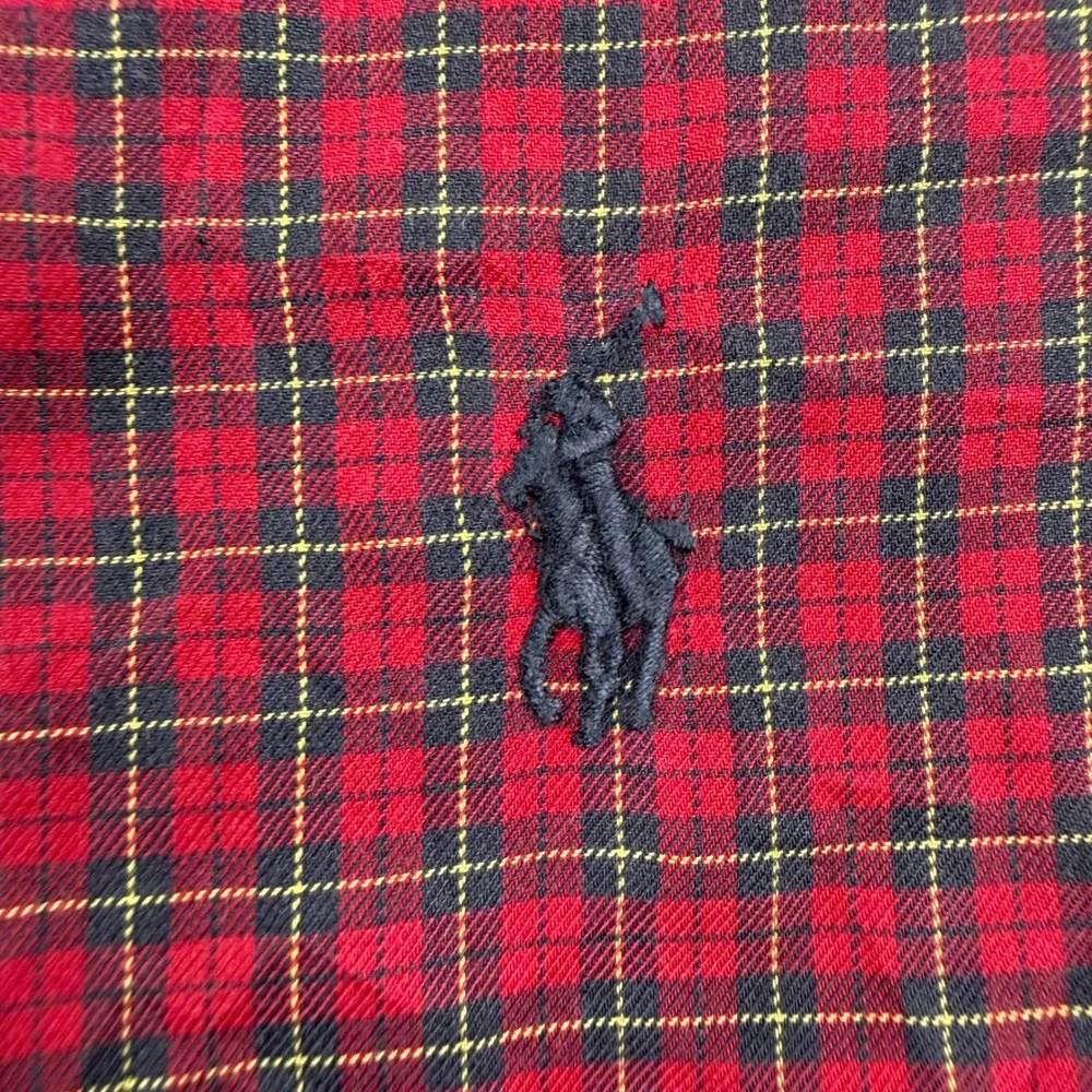 Polo Ralph Lauren‎ Button Down Shirt 2XB Red Plaid Long Sleeve Mens